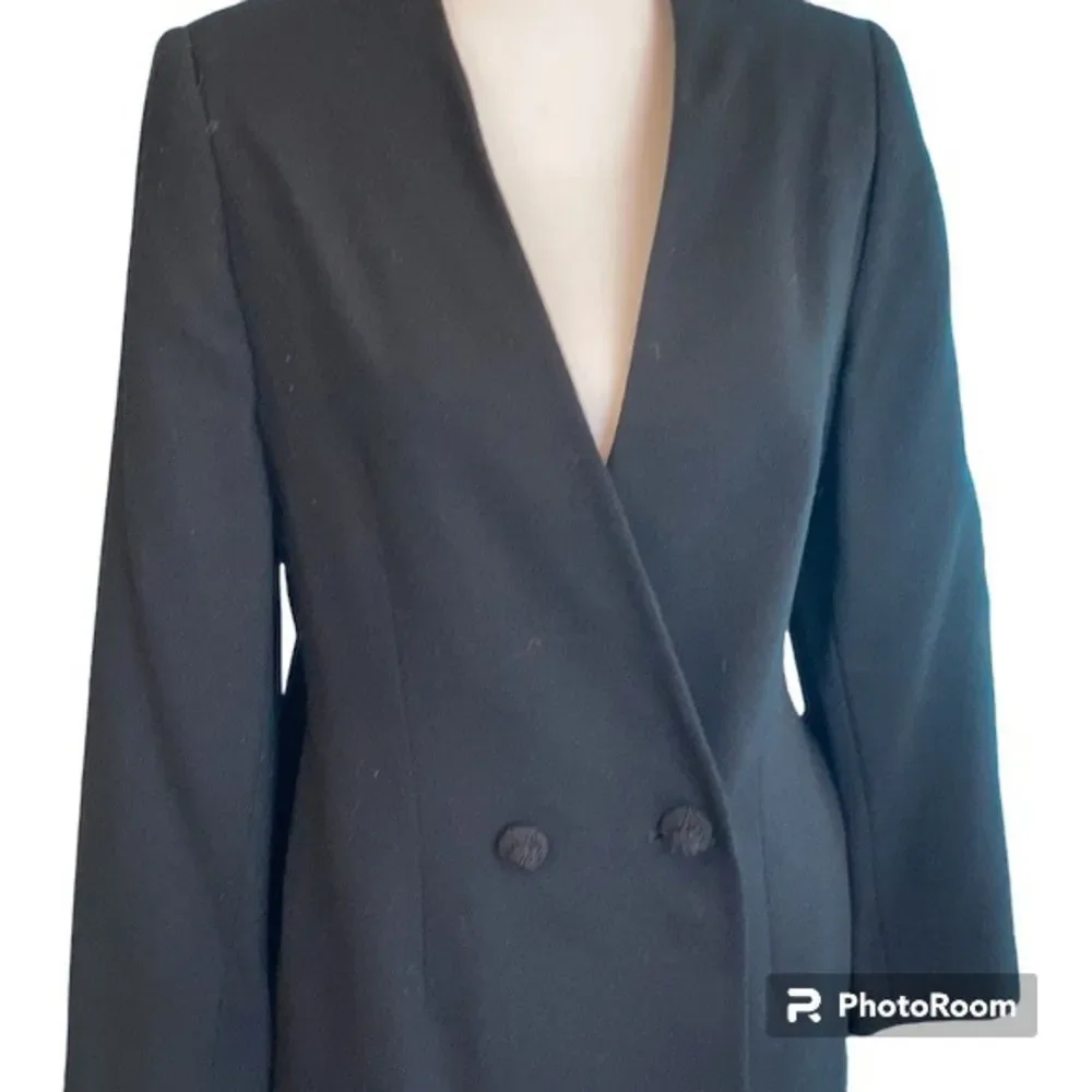 Valerie Stevens Blazer 12P Black Wool Removable beaded collar‎ old money Event